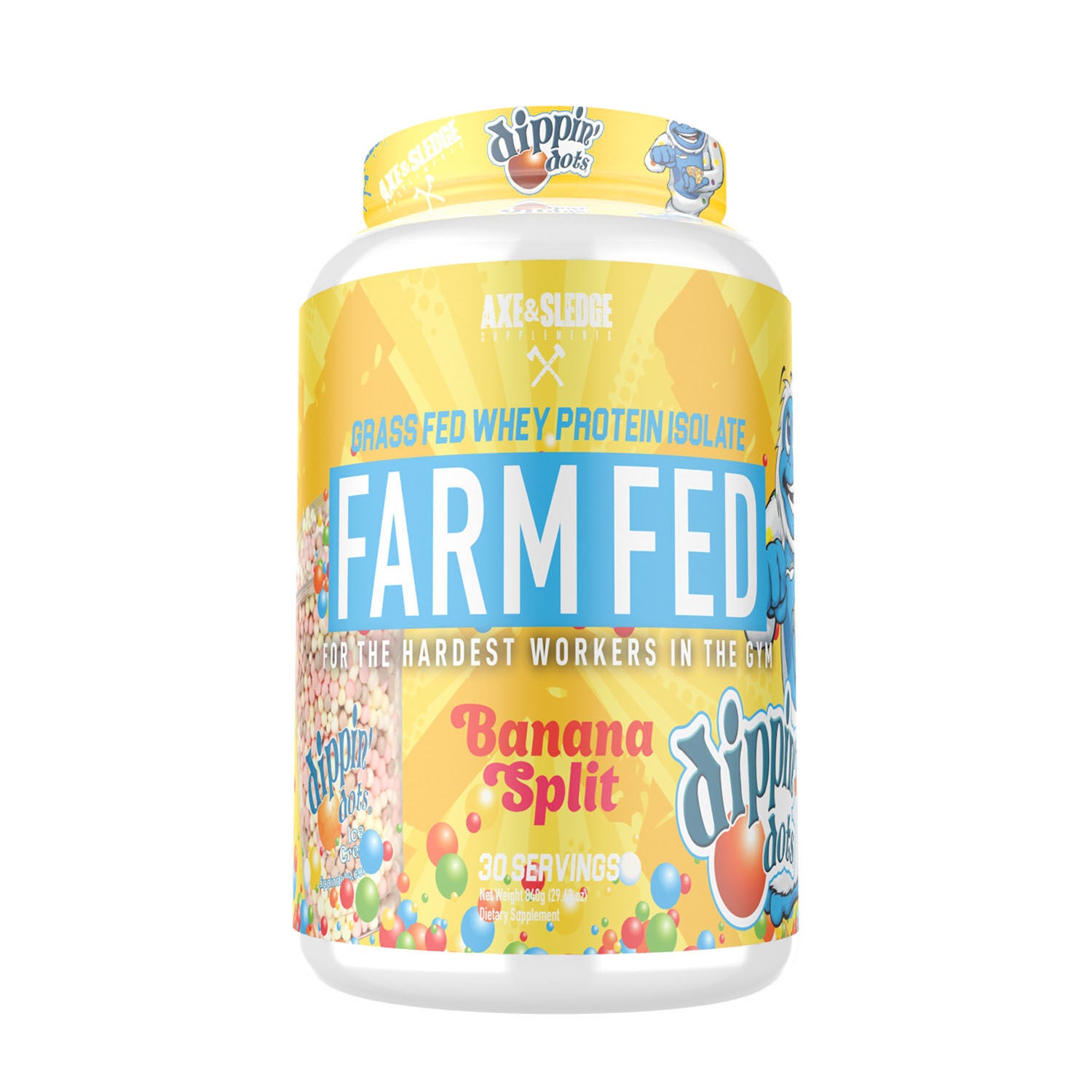 Farm Fed Whey Protein Isolate Dippin' Dots Banana Split Ice Cream